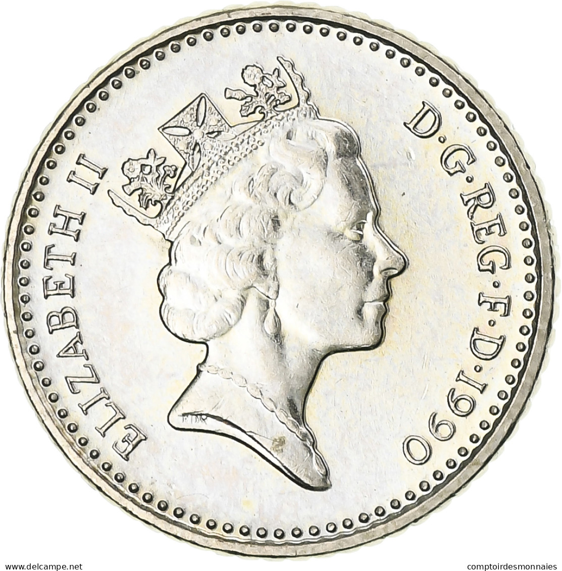 Monnaie, Grande-Bretagne, Elizabeth II, 5 Pence, 1990, TTB+, Cupro-nickel - 5 Pence & 5 New Pence