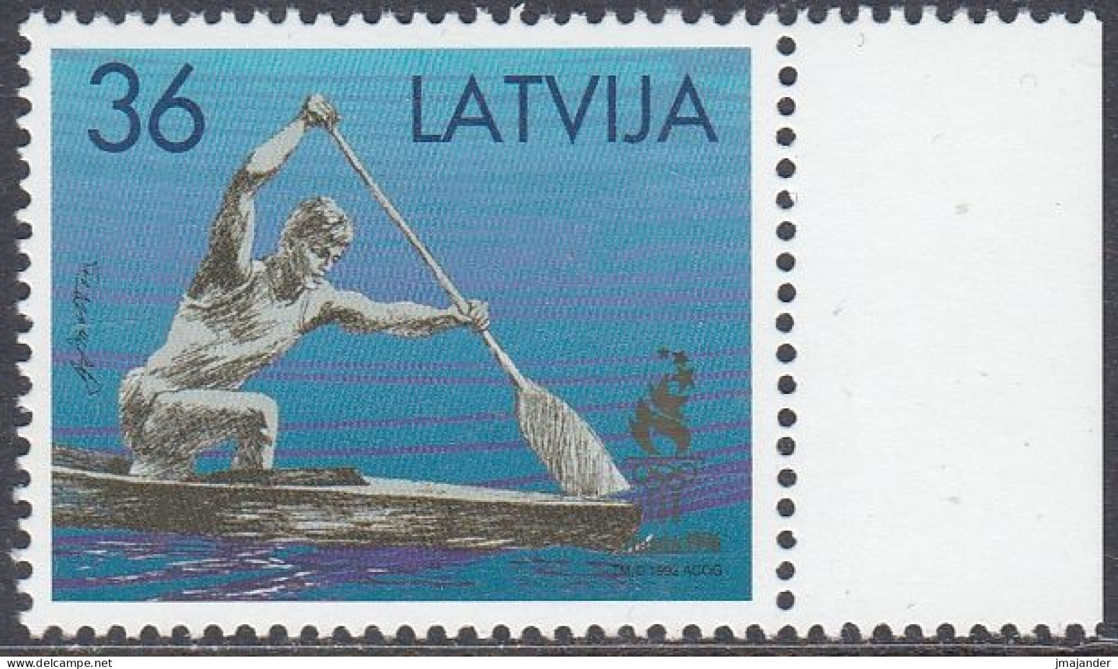 Latvia 1996 - Olympic Games In Atlanta: Canoeing (single Canadian) - Mi 430 ** MNH [1773] - Canoa