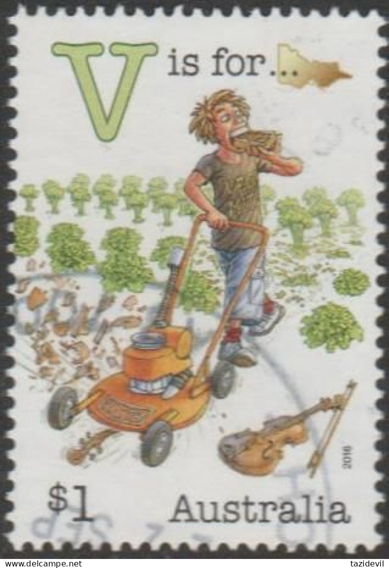 AUSTRALIA - USED 2016 $1.00 Fair Dinkum Aussie Alphabet "V" Is For Victoria, Vince And A Victa Lawn Mower - Used Stamps