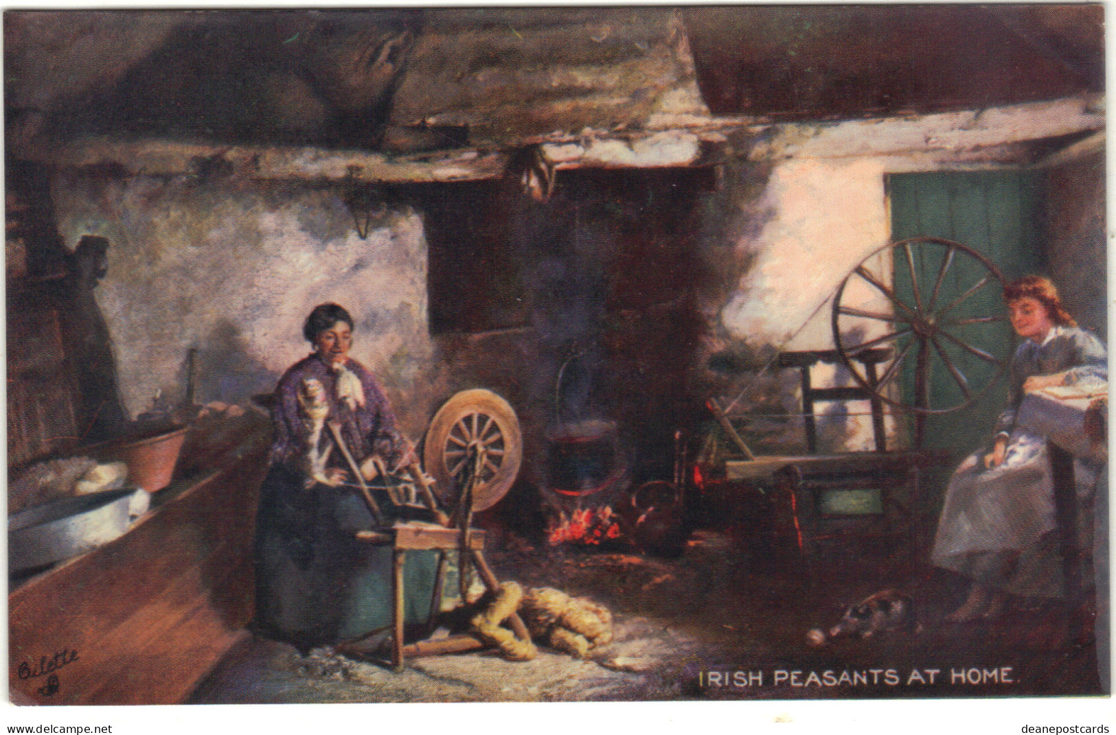 Ireland - Irish Pesants At Work, Spinning, Rural  Irish Life, Tuck - Autres & Non Classés