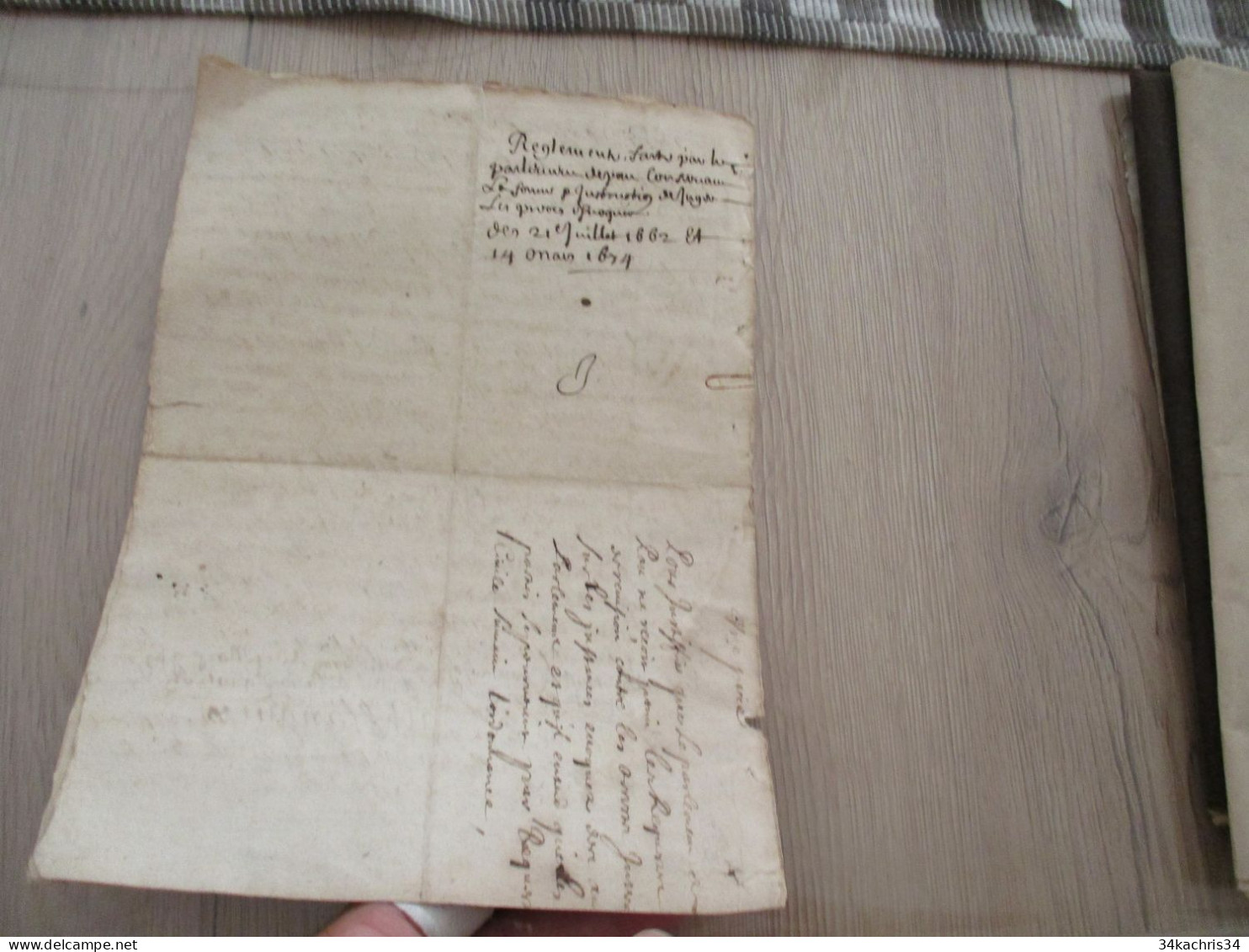N7 Parlement De Pau 1674 Pièce Signée Manuscrite à Propos Des Affaires Hors Département ;légitimité Du Parlement De Pau - Manuscripten