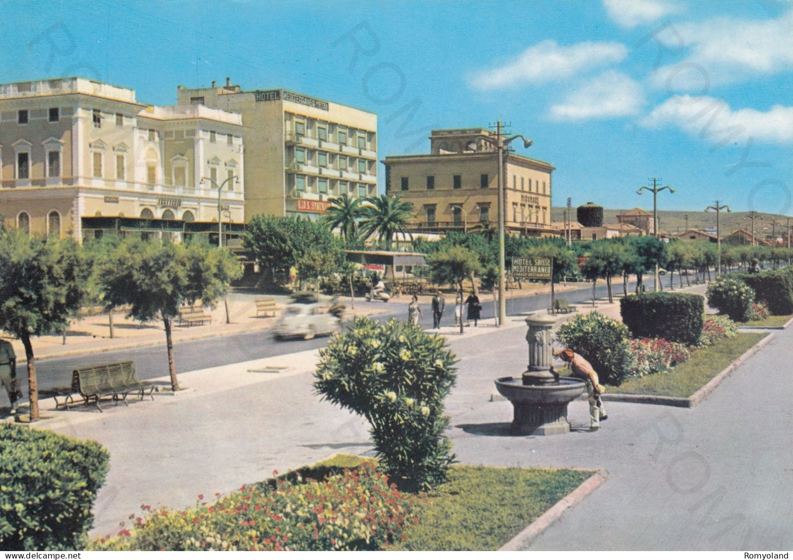 CARTOLINA  CIVITAVECCHIA,LAZIO-VIALE GARIBALDI-MEMORIA,CULTURA,RELIGIONE,IMPERO ROMANO,BELLA ITALIA,VIAGGIATA 1969 - Civitavecchia