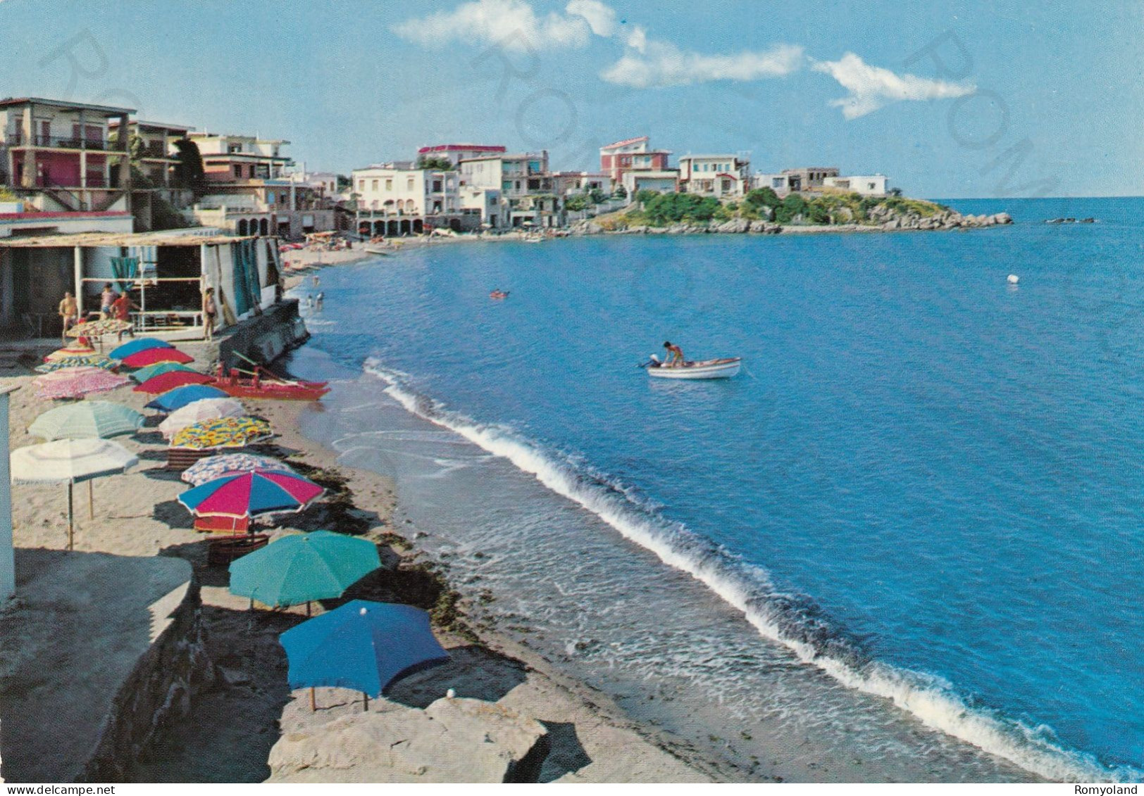 CARTOLINA  CIVITAVECCHIA-SANT'AGOSTINO,LAZIO-LA SPIAGGIA-MARE,ESTATE,VACANZA,LUNGOMARE,BARCHE A VELA,VIAGGIATA 1973 - Civitavecchia