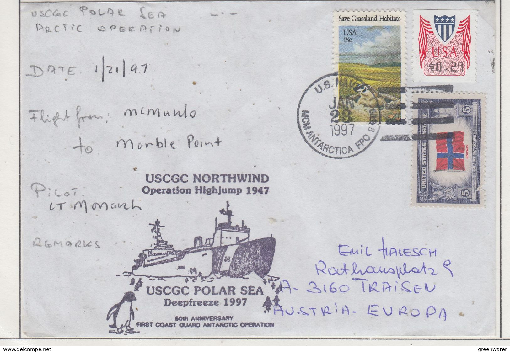 USA Antarctic Flight From McMurdo To Marble Point  21.1.1997 (OD150A) - Vuelos Polares