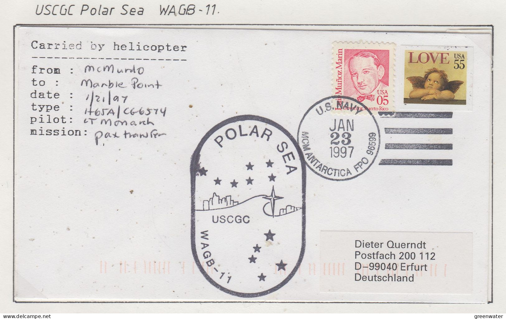 USA  Heli Flight From McMurdo To Marble Point JAN 21 1997 (OD151A) - Vols Polaires