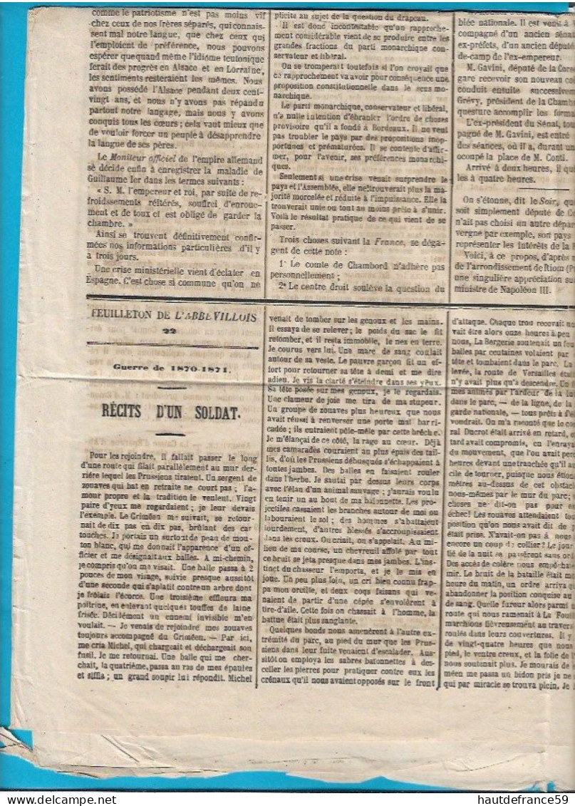 L ABBEVILLOIS Journal Politique Commercial Agricole Littéraire De L Arrondissement D ABBEVILE Février 1972 Guerre Grévy - 1800 - 1849