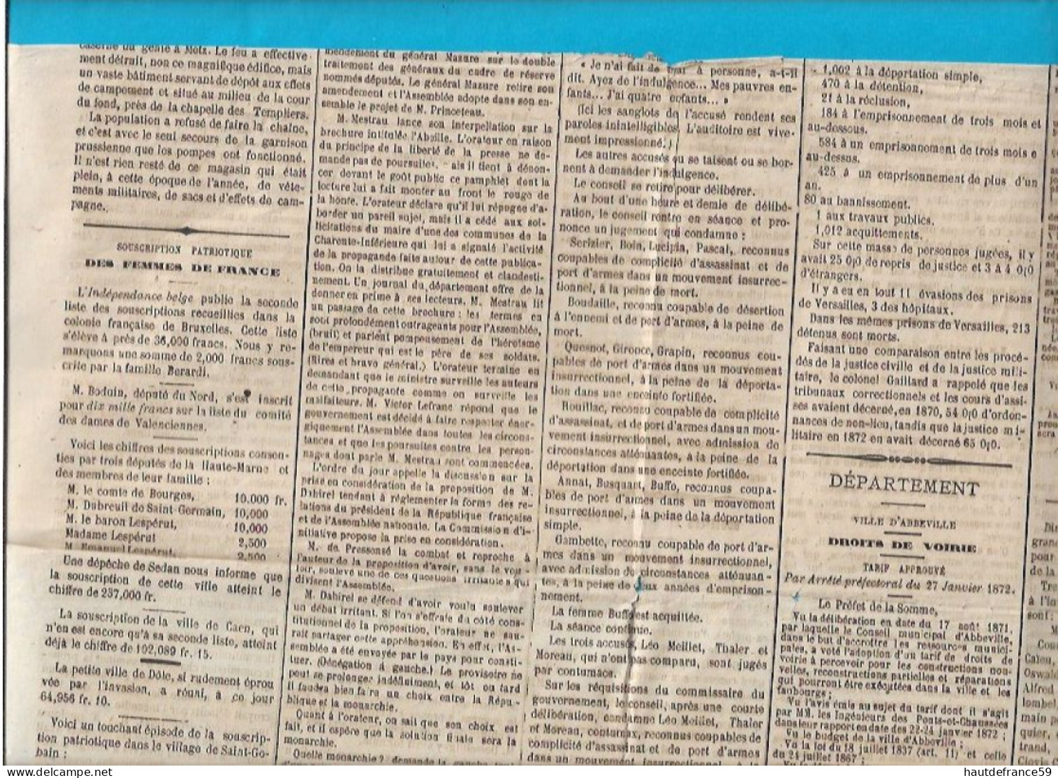 L ABBEVILLOIS Journal Politique Commercial Agricole Littéraire De L Arrondissement D ABBEVILE Février 1972 Guerre Grévy - 1800 - 1849