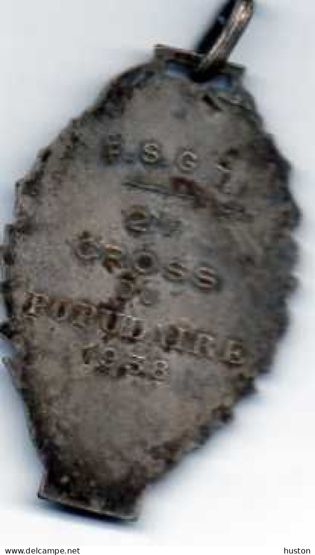 Médaille Métal Argenté F.S.G.T - 2e CROSS Du Populaire 1938 - Athlétisme