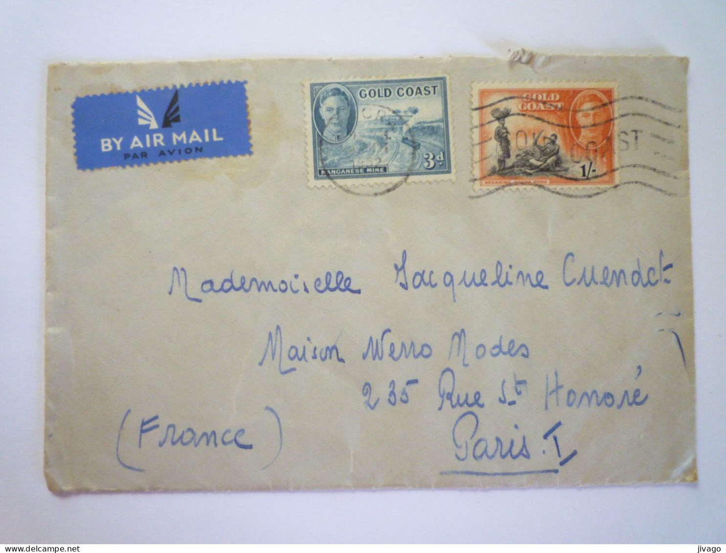 2023 - 2466  Enveloppe Au Départ De  GOLD COAST  à Destination De PARIS   XXX - Gold Coast (...-1957)