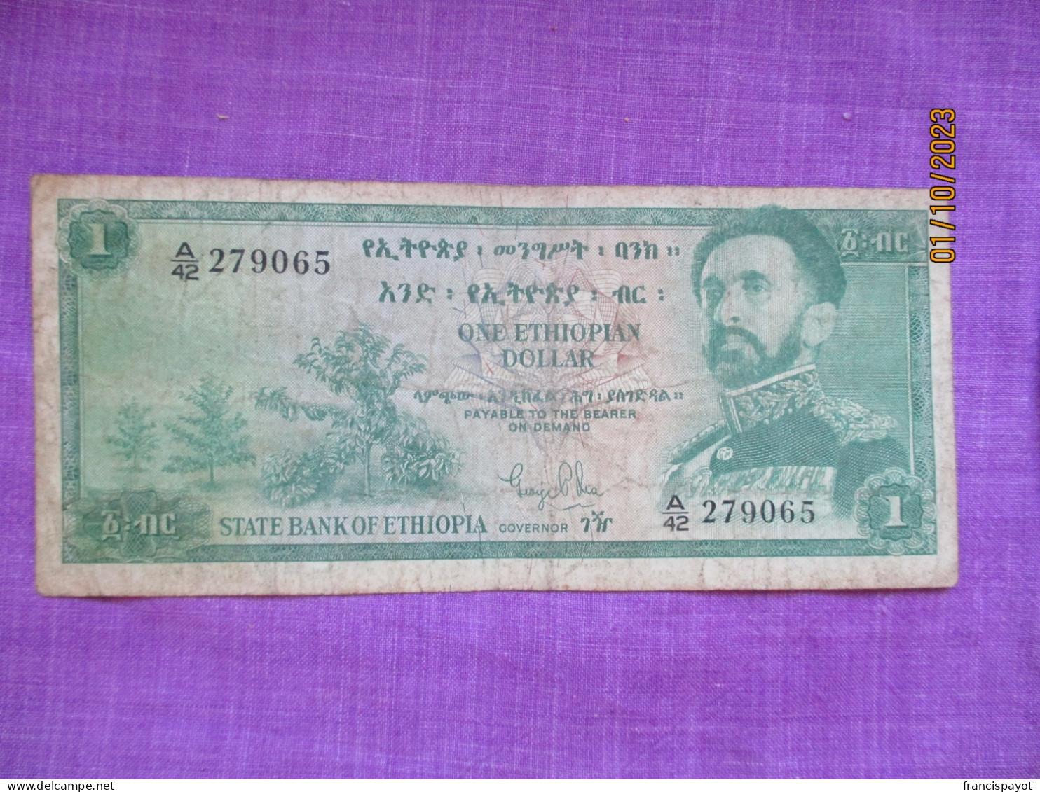 Ethiopie: 1 Dollars éthiopien 1966 - Etiopía