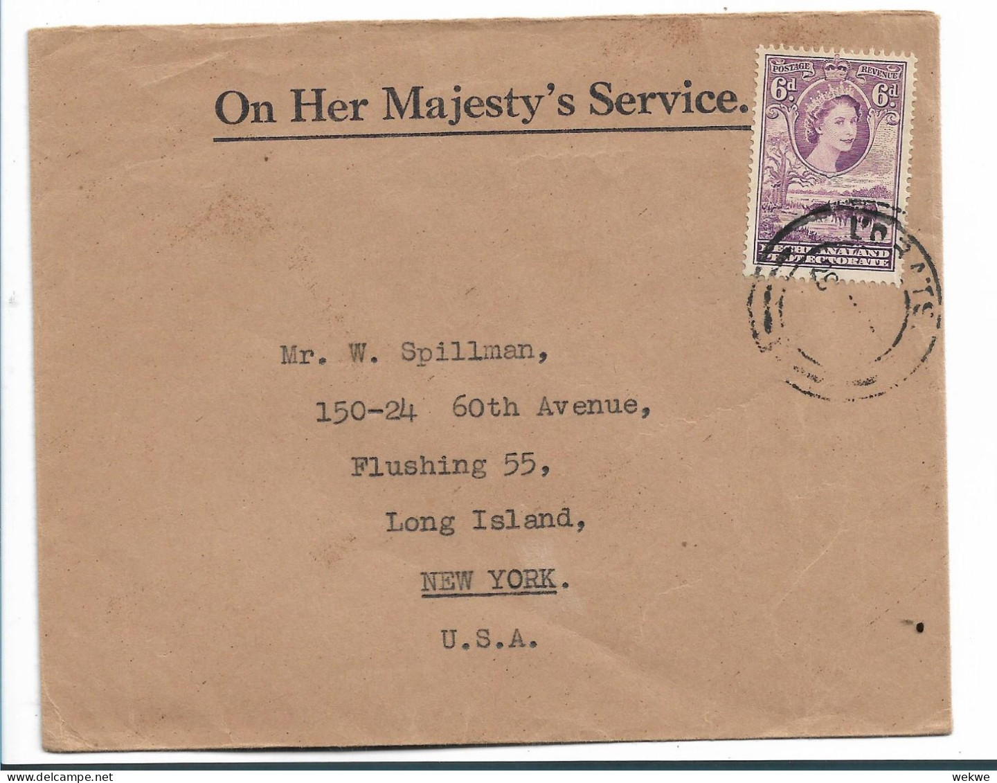 BECHUANALAND 004 / OHMS - Brief Nach NY - 1885-1895 Crown Colony