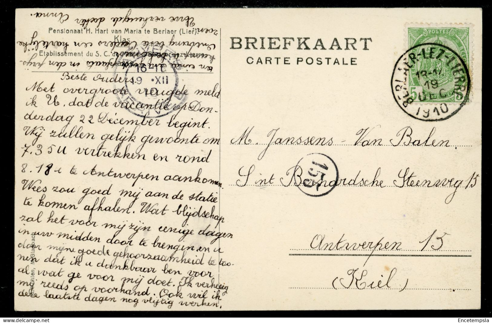 CPA - Carte Postale - Belgique - Berlaer-lez-Lierre - Etablissement Du S.C. De Marie - Classe (CP23503) - Berlaar