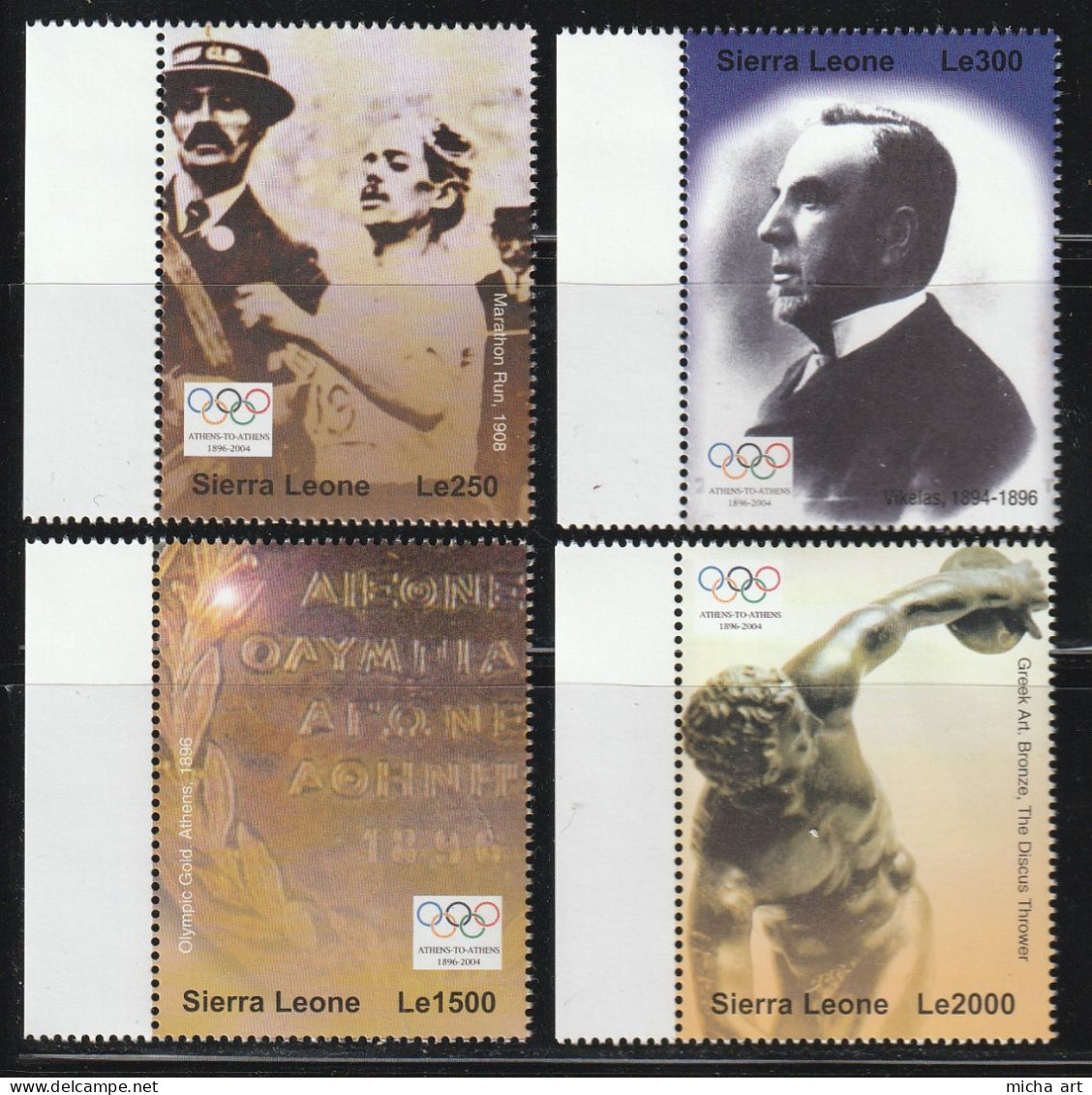 (B255-4) Sierra Leone 2004 Athens Olympic Games - Olympics - Mi 4608-11 Set MNH - Summer 2004: Athens