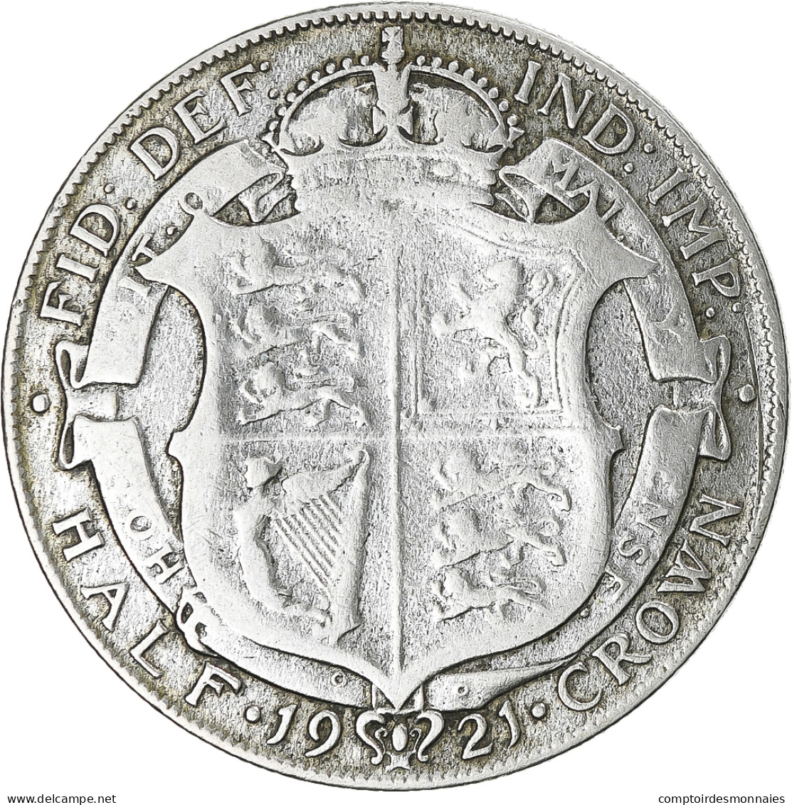 Monnaie, Grande-Bretagne, George V, 1/2 Crown, 1921, TB, Argent, KM:818.1a - K. 1/2 Crown