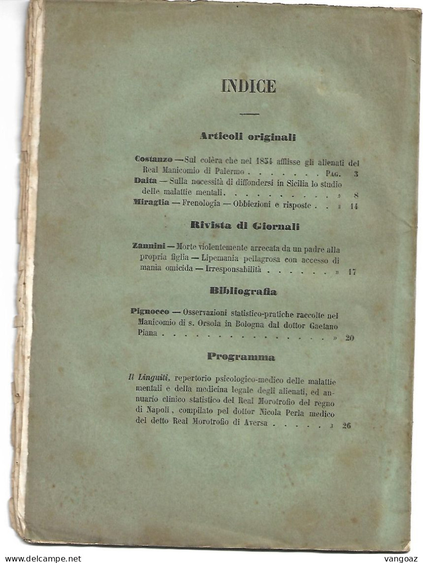 IL PISANI - Giornale psichiatrico della Real Casa dei Matti di Palermo