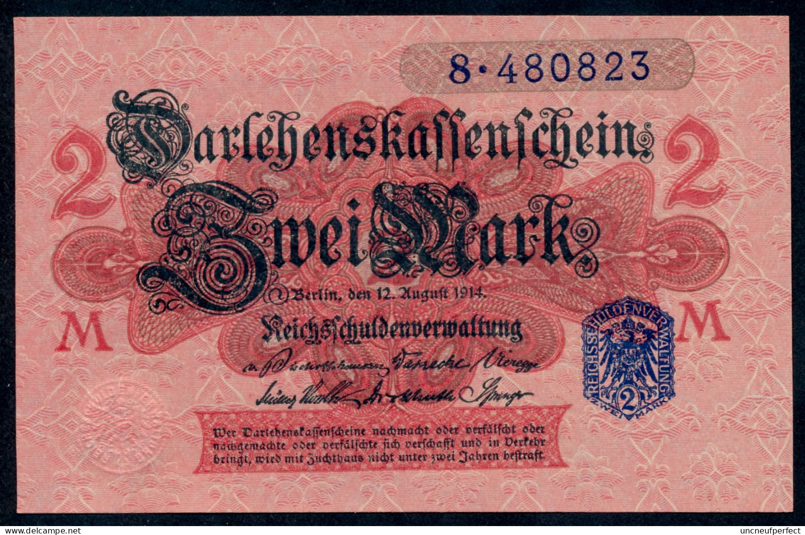 Pick 55 Ro 52d DEU-188   2 Mark 1914 UNC NEUF - Andere & Zonder Classificatie