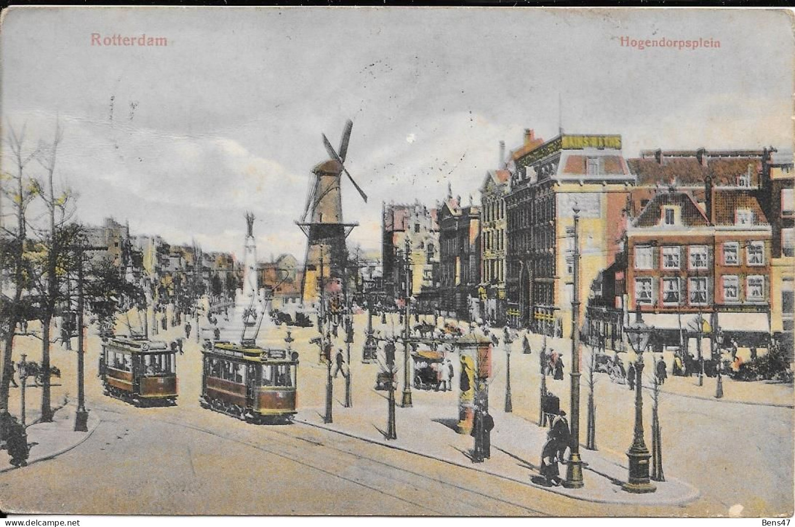 Rotterdam Hogendorpsplein Met Molen 30-8-1911 - Rotterdam