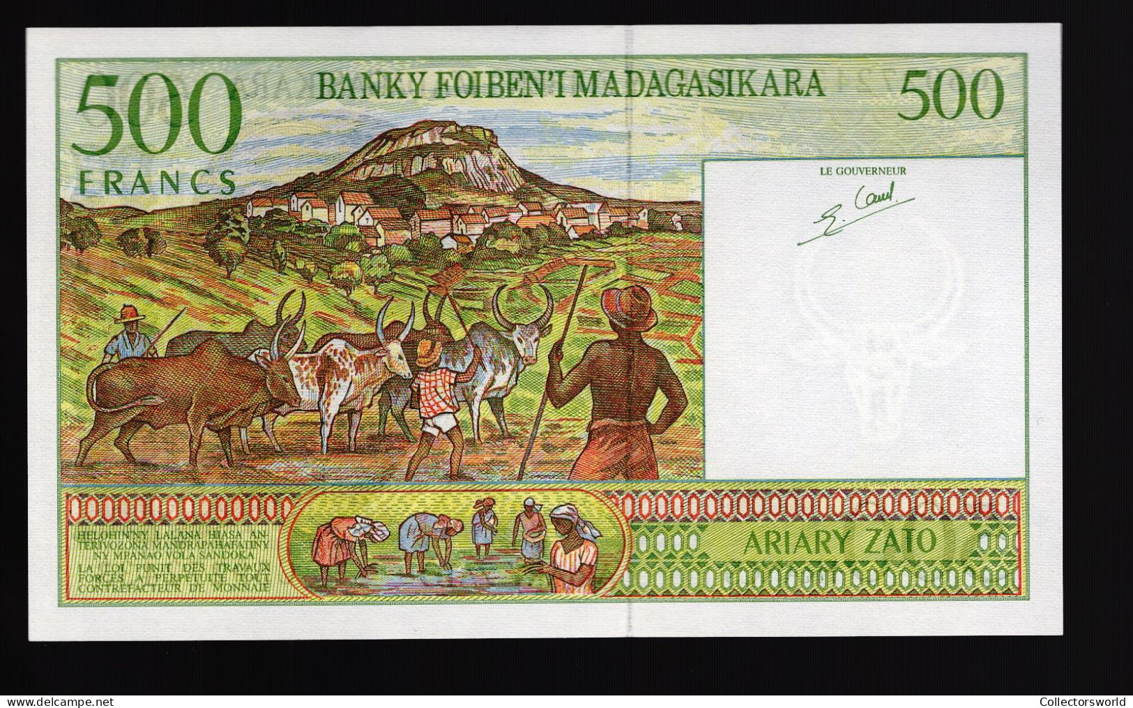 Madagascar 500 Francs Year ND (1994) P75b With Security Thread UNC - Madagaskar