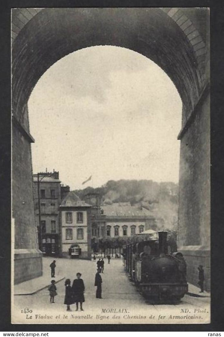 CPA Finistère 29 Morlaix Train Chemin De Fer écrite - Morlaix