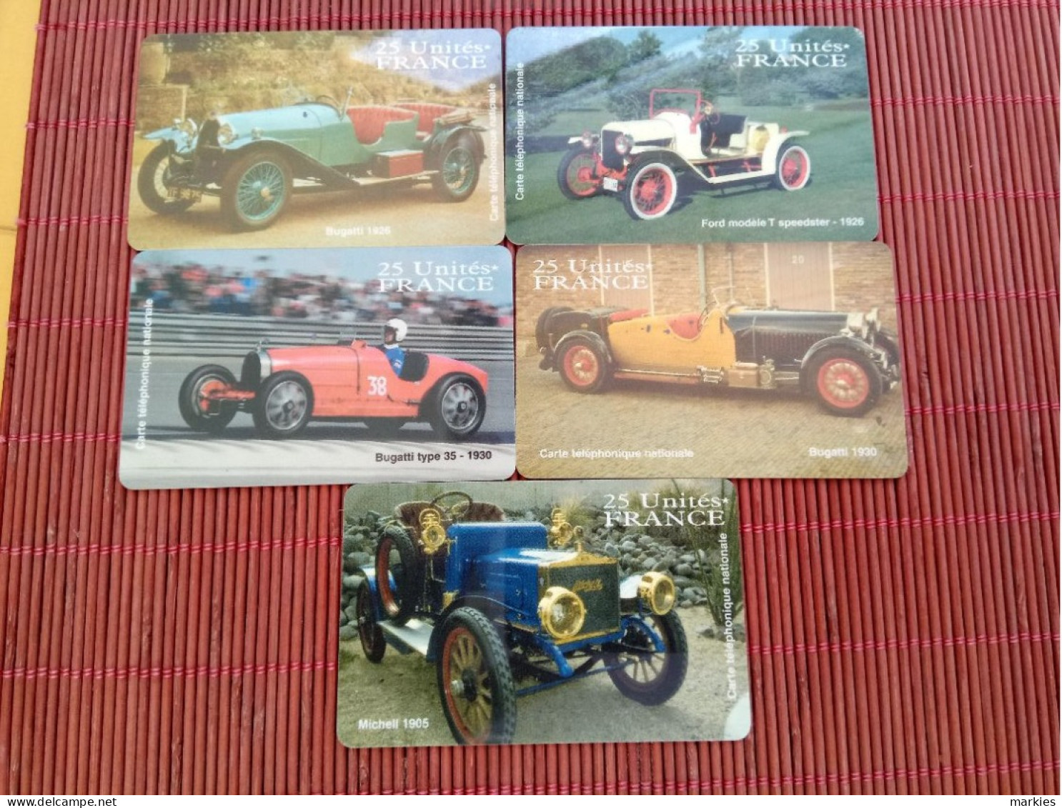 Cars 5 Phonecards Mint 2 Photos Rare - Coches