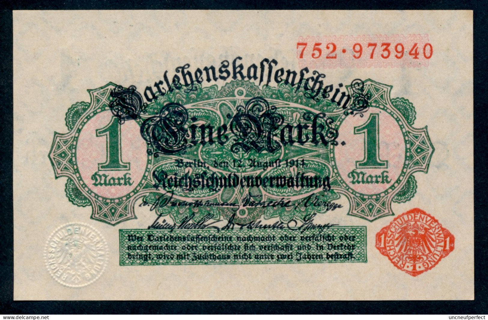 Pick 50 Ro 51b DEU-57b   1 Mark 1914 UNC NEUF - Sonstige & Ohne Zuordnung