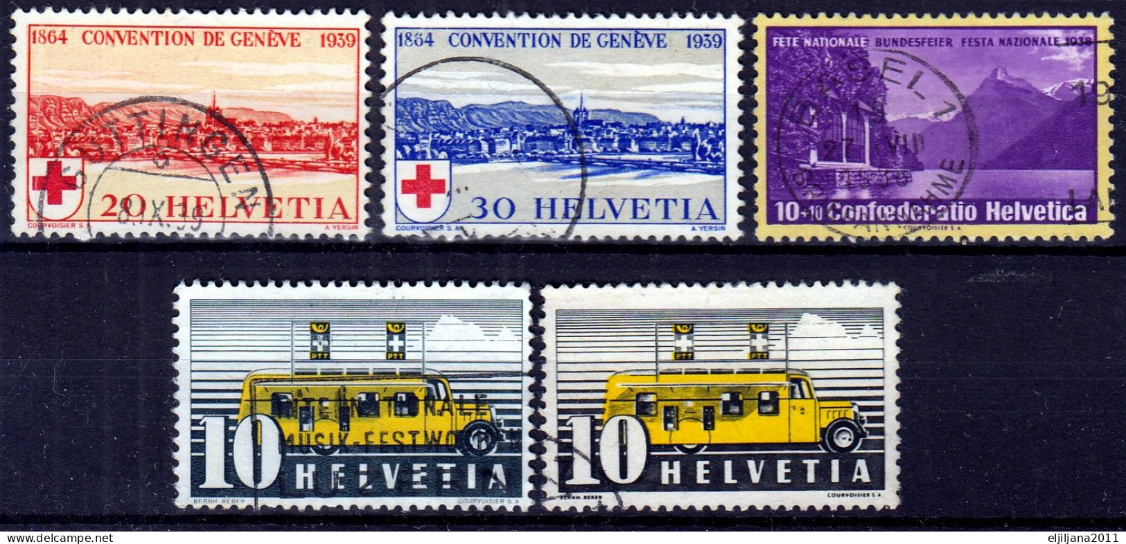 SALE !! 50 % OFF !⁕ Switzerland 1937 - 1938 SVIZZERA - HELVETIA - SUISSE ⁕ Collection / Lot Of 11 Used Stamps ⁕ See Scan - Oblitérés