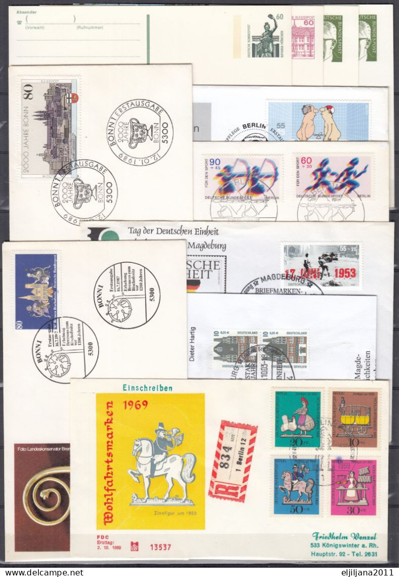 SALE !! 50 % OFF !! ⁕ Germany 1969 - 2011 ⁕ Nice Collection / Lot Of 11 Postcad & Cover / FDC ⁕ Scan All Scan - Sammlungen