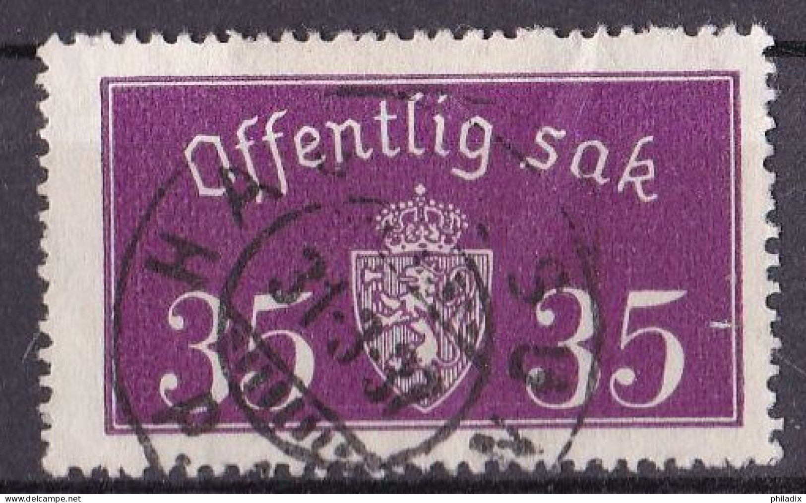 Norwegen Dienst Marke Von 1933 O/used (A-3-34) - Service