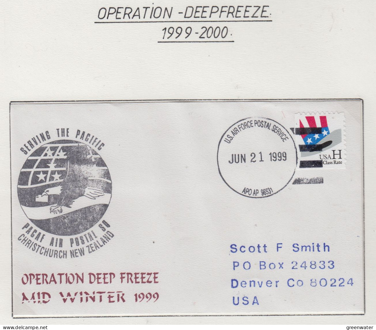 USA  Serving The Pacific Pacaf Air Postal 80 Mid Winter 1999 Ca US Air Force JUN 21 1999 (OD158) - Midwinter