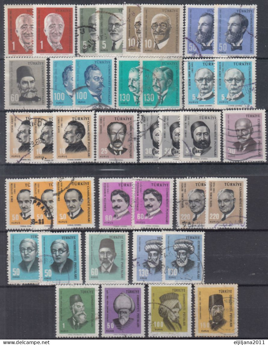 SALE !! 50 % OFF !! ⁕ Turkey 1964 - 1967 ⁕ Famous People ⁕ 39v Used - Used Stamps