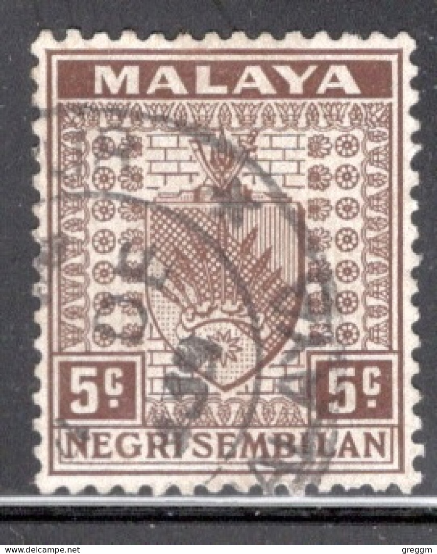 Malaysia Negri Sembilan 1935 Single 5c Stamp From The Definitive Set In Fine Used. - Negri Sembilan