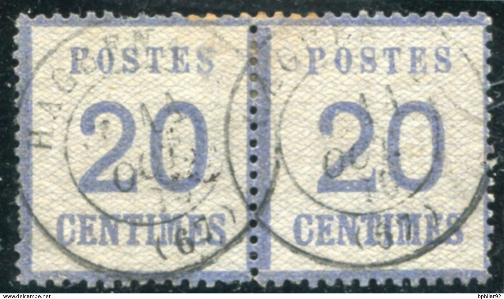 !!! ALSACE LORRAINE, PAIRE DU N°6 CACHET DE HAGUENAU - Used Stamps