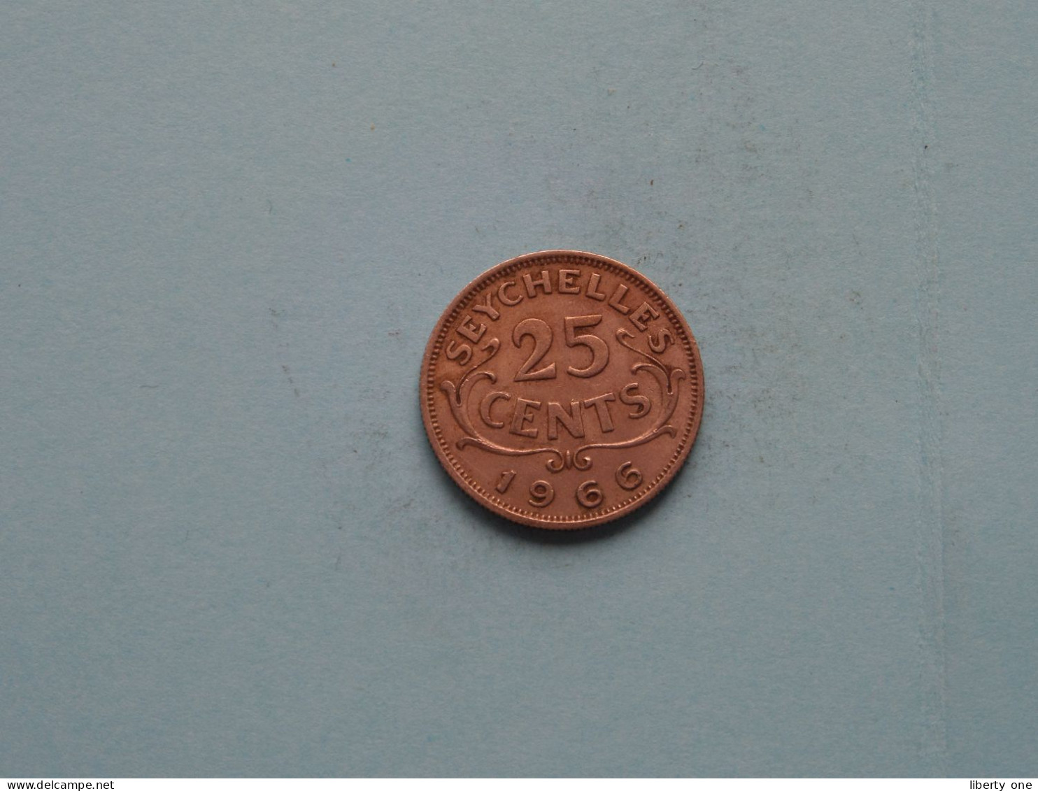 1966 - 25 Cents ( Uncleaned Coin / For Grade, Please See Photo ) ! - Seychelles