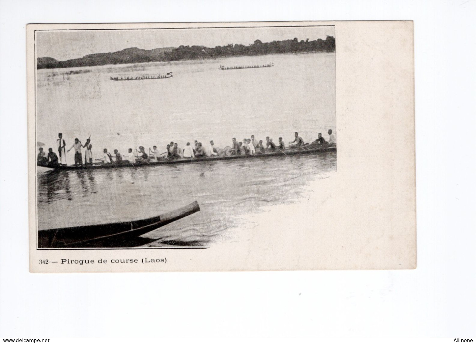 Indochine LAOS Pirogue De Course TB Voir Cachet Et Timbre Au Dos Colonies Françaises 2 Scans - Laos