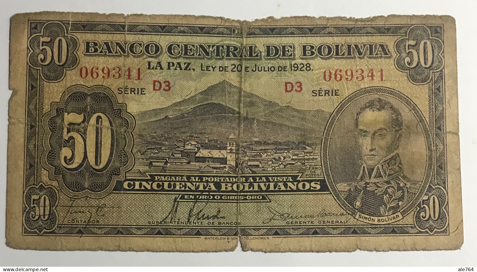 Bolivia Banknote 50 Bolivianos, 1928, P 132, Fine. - Bolivien