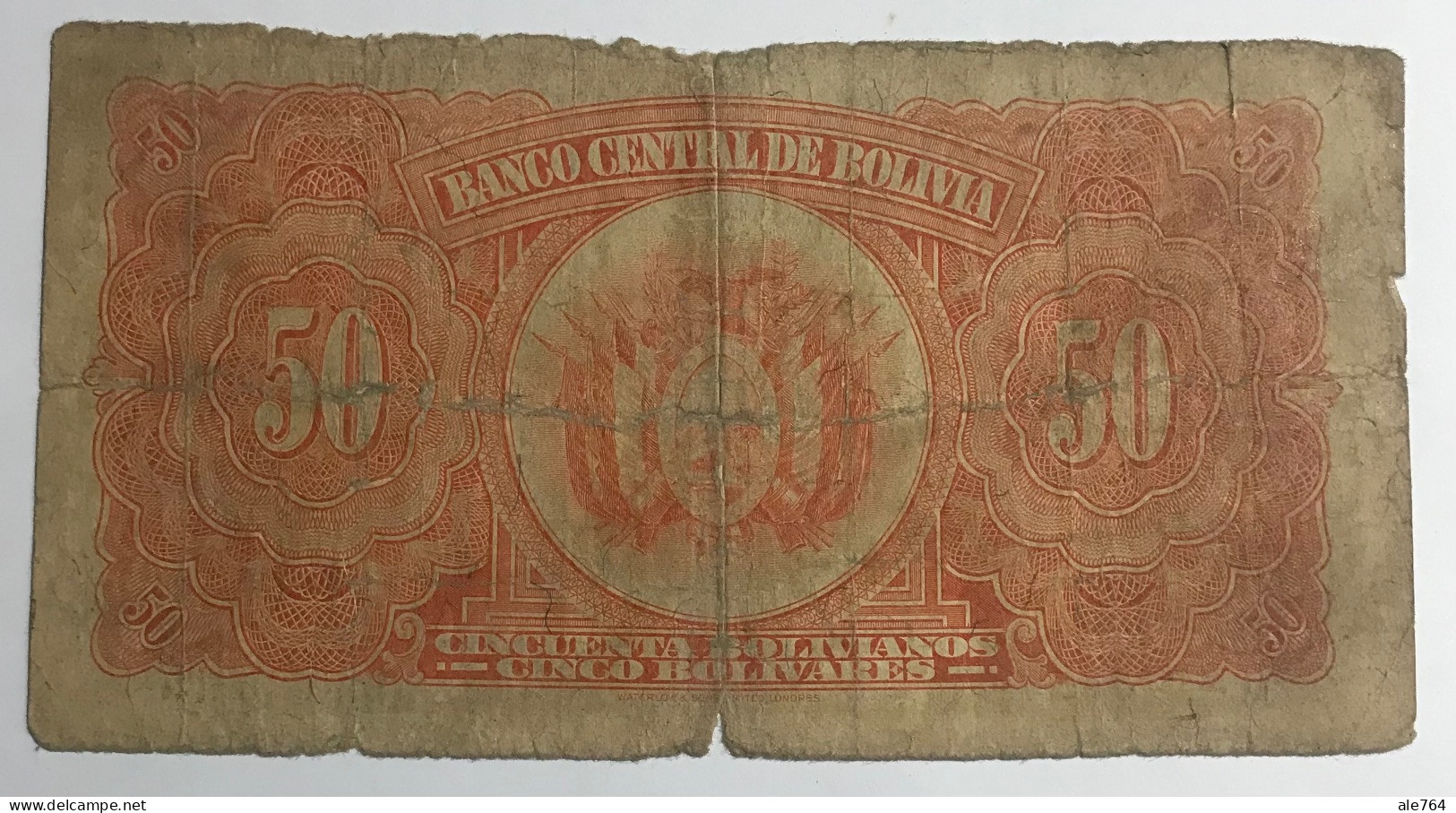 Bolivia Banknote 50 Bolivianos, 1928, P 132, Fine. - Bolivien