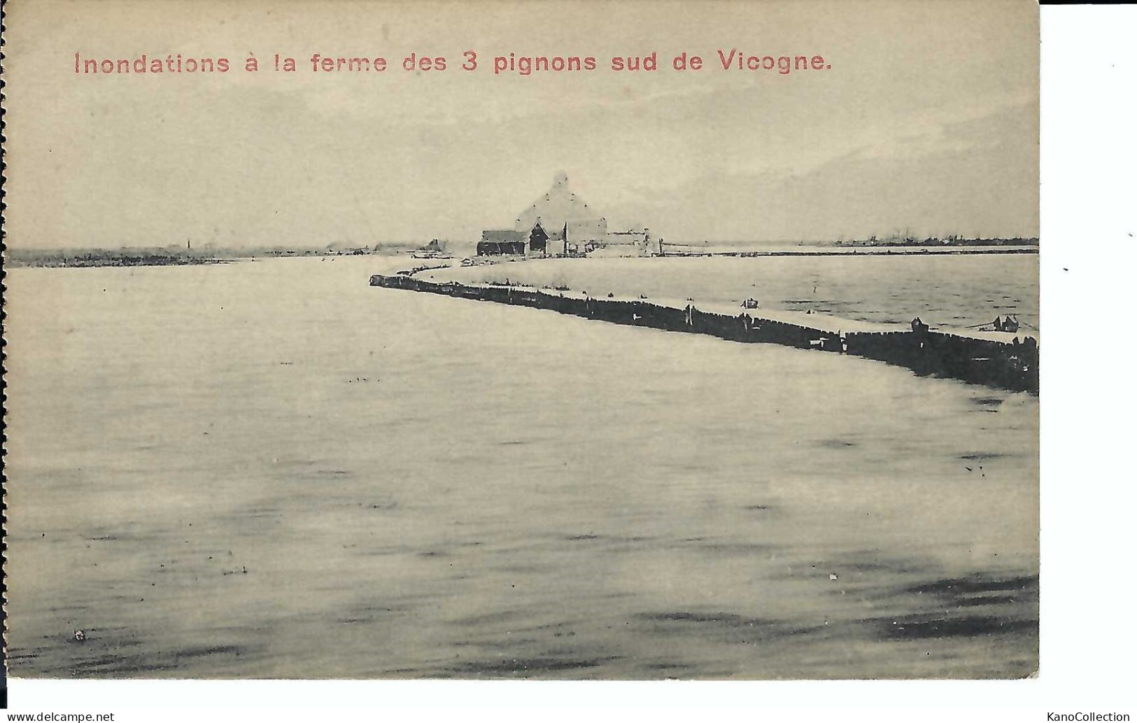 Überschwemmung, Flut, á La Ferme Des Trois Pignons Sud De Vicogne, Nicht Gelaufen - Inondations