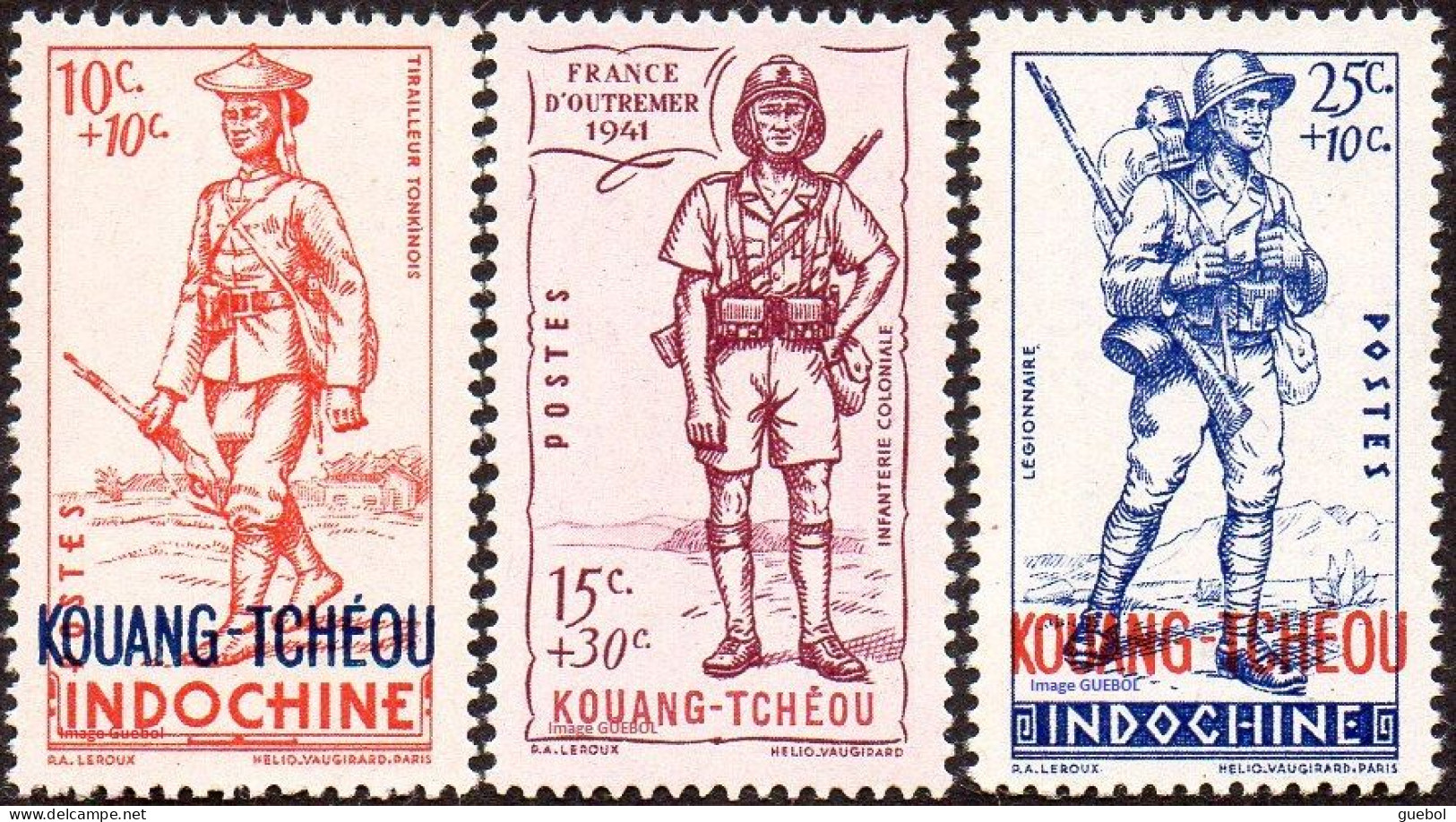 Détail De La Série Défense De L'Empire ** Kouang-Tcheou N° 135 à 137 - 1941 Défense De L'Empire