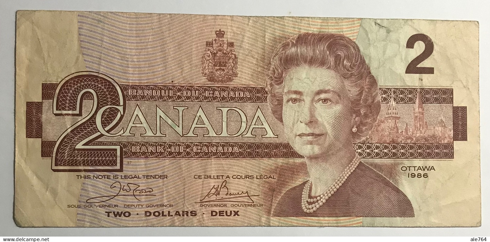 Canadá Banknote 2 Dollars, Ottawa, 1986, P 94, XF. - Canada