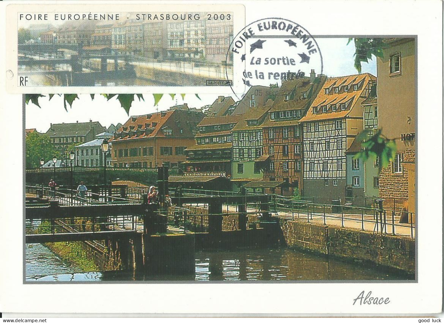 FRANCE LISA " FOIRE EUROPENNE - STRASBOURG DE 2003 " SUR CARTE MAXIMUM LETTRE COVER - 1999-2009 Abgebildete Automatenmarke