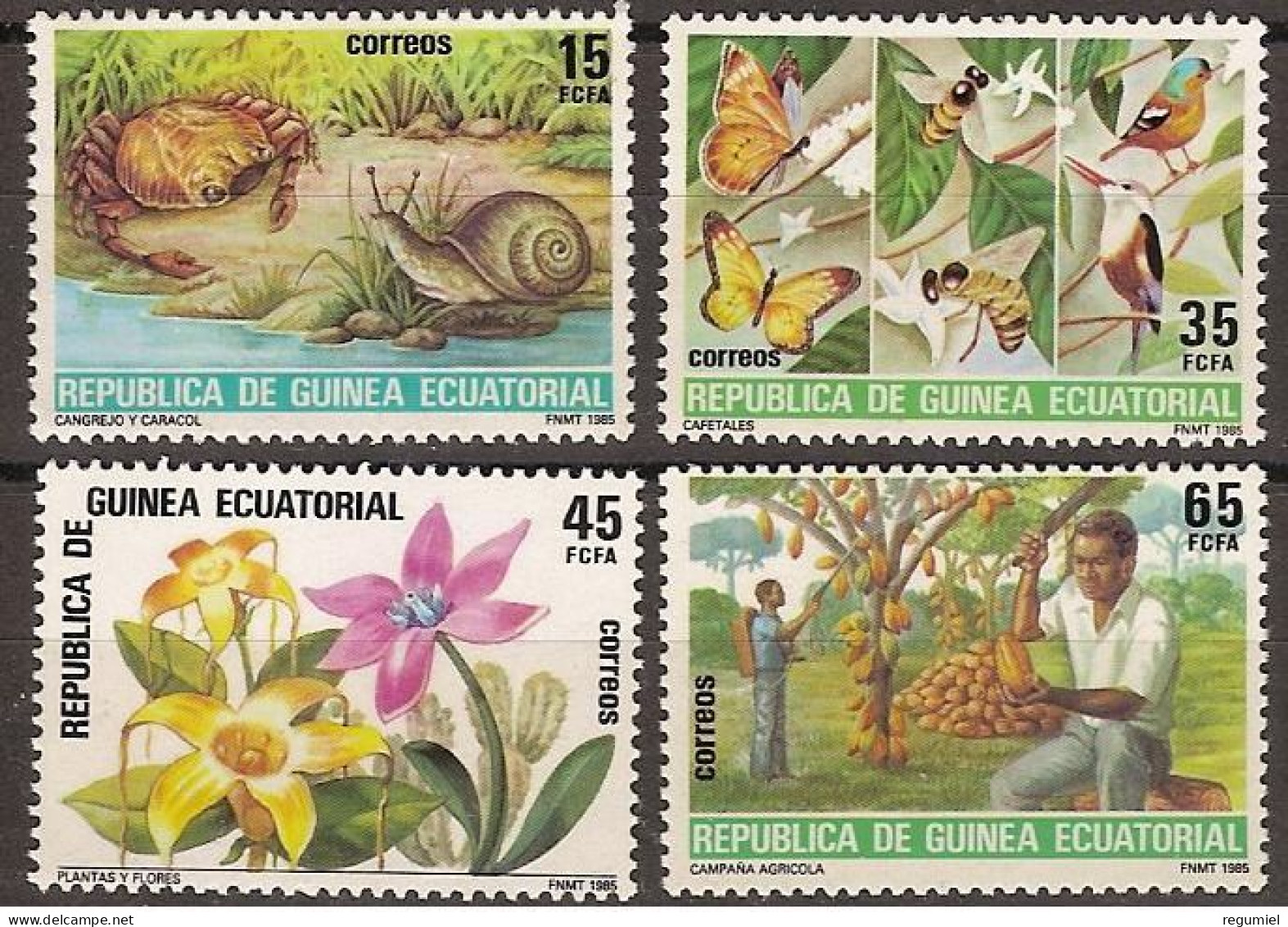 Guinea Ecuatorial 073/76 ** Fauna Y Flora 1985 - Guinée Equatoriale