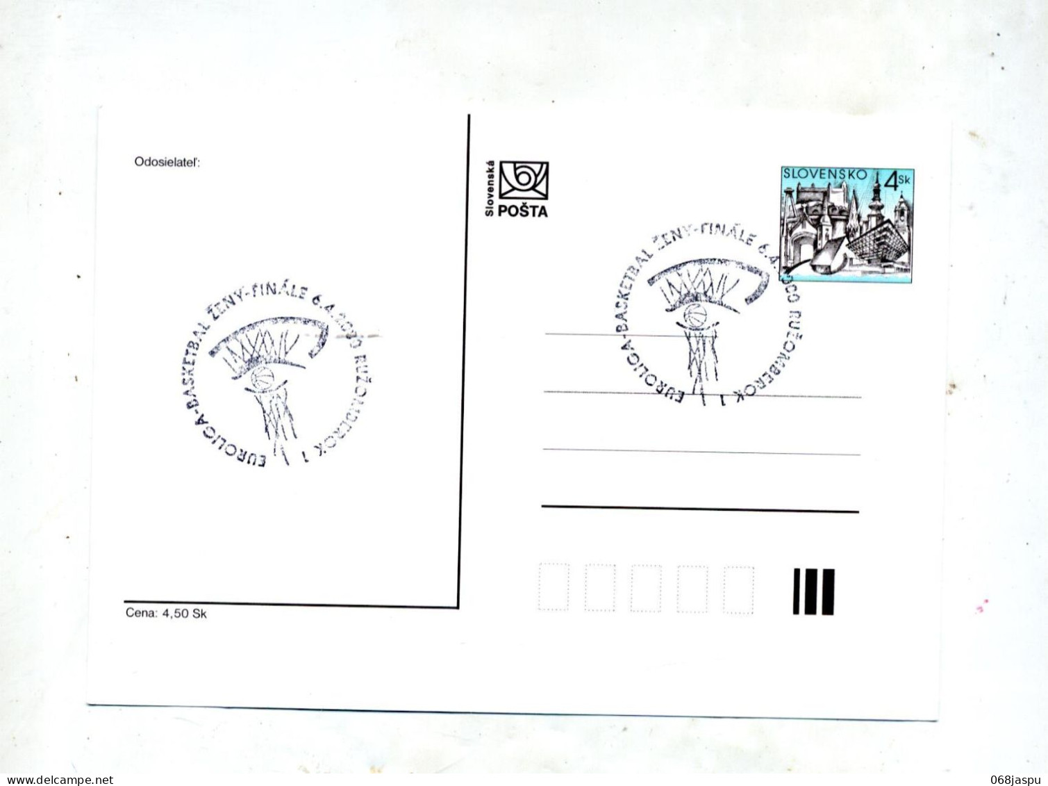 Carte Postale 4 Batiment Cachet Zeny Finale Basketball - Cartoline Postali