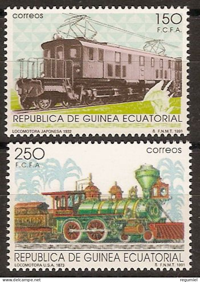 Guinea Ecuatorial 146/147 ** Trenes. 1991 - Guinée Equatoriale