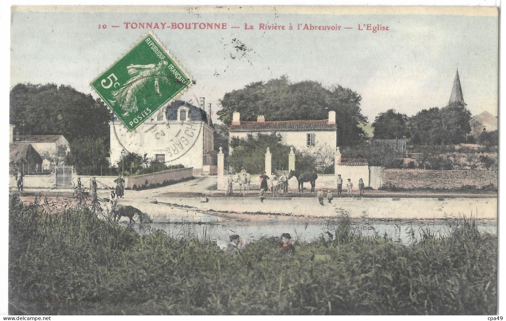 17    TONNAY - BOUTONNE  LA  RIVIERE  A  L' ABREUVOIR   L' EGLISE - Altri & Non Classificati