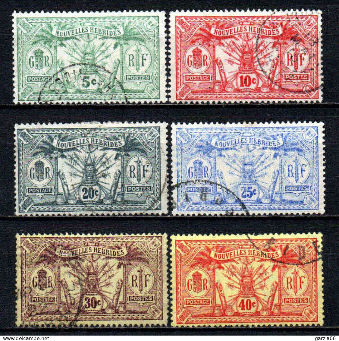 Nouvelles Hébrides  - 1911 - Idole Indigène   - N° 27 à 32 - Oblit - Used - Used Stamps