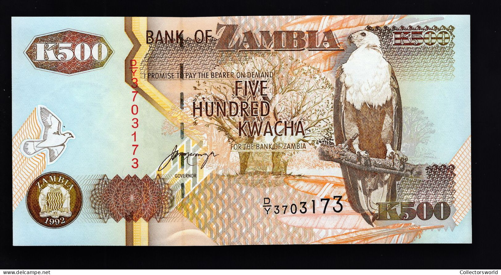 Zambia 500 Kwacha 1992 P39b UNC - Zambie