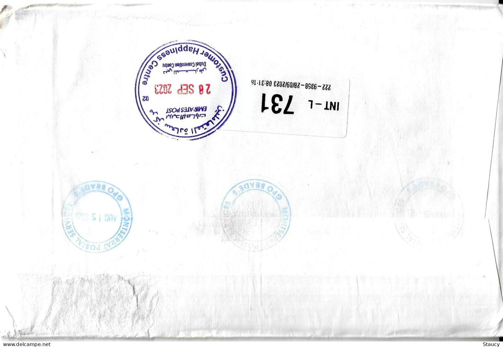 MONTSERRAT MAHATMA GANDHI 150th BIRTH ANNIVERSARY SS REGISTERED TRAVELLED COVER With Tracking As Per Scan - Mahatma Gandhi