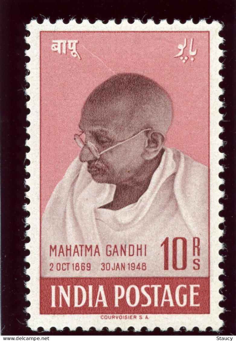 India 1948 Mahatma Gandhi Mourning 10r Mounted Mint, NICE COLOUR As Per Scan - Mahatma Gandhi