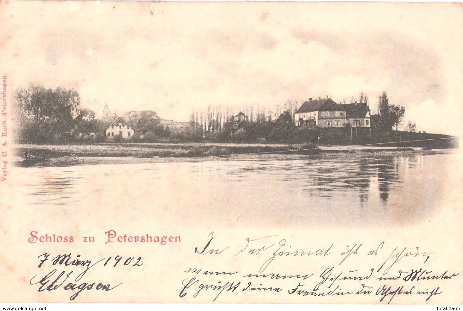 Schloss Zu PETERSHAGEN Kreis Minden Lübbecke 8.3.1902 Innerorts Gelaufen Eldagsen - Luebbecke