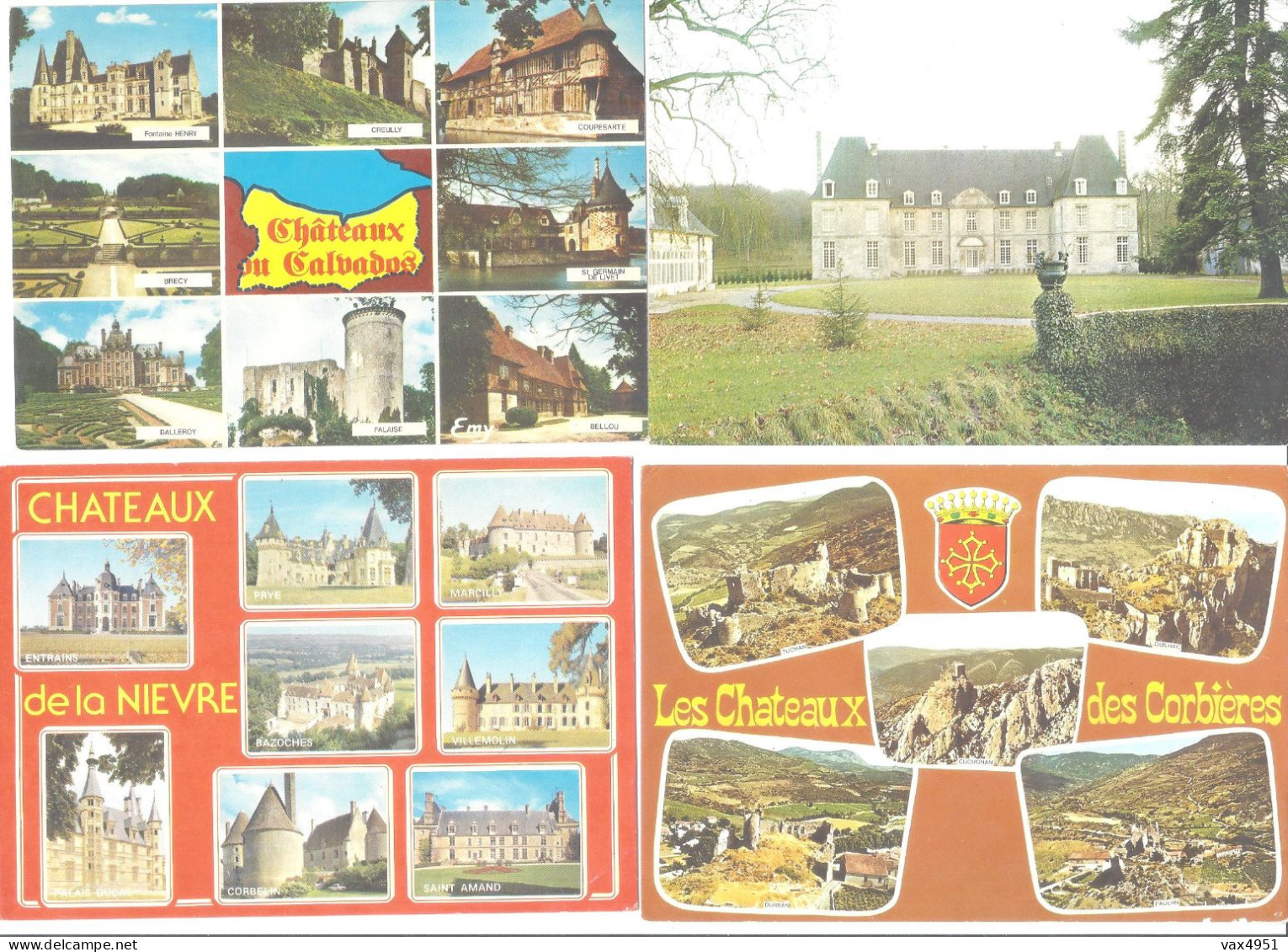 THEME CHATEAUX EXTERIEURS INTERIEURS   ETC     LOT DE 500  CARTES       *****        A  SAISIR *****